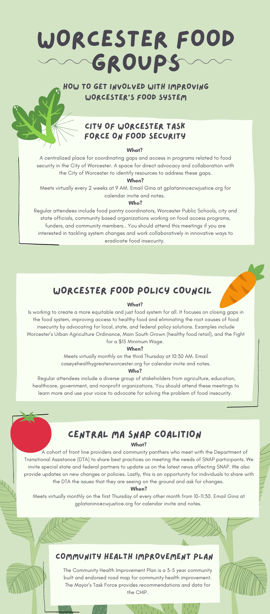 Worcester Food Advocacy Groups