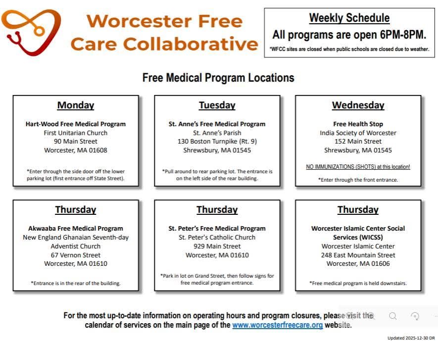 free care collaborative schedule