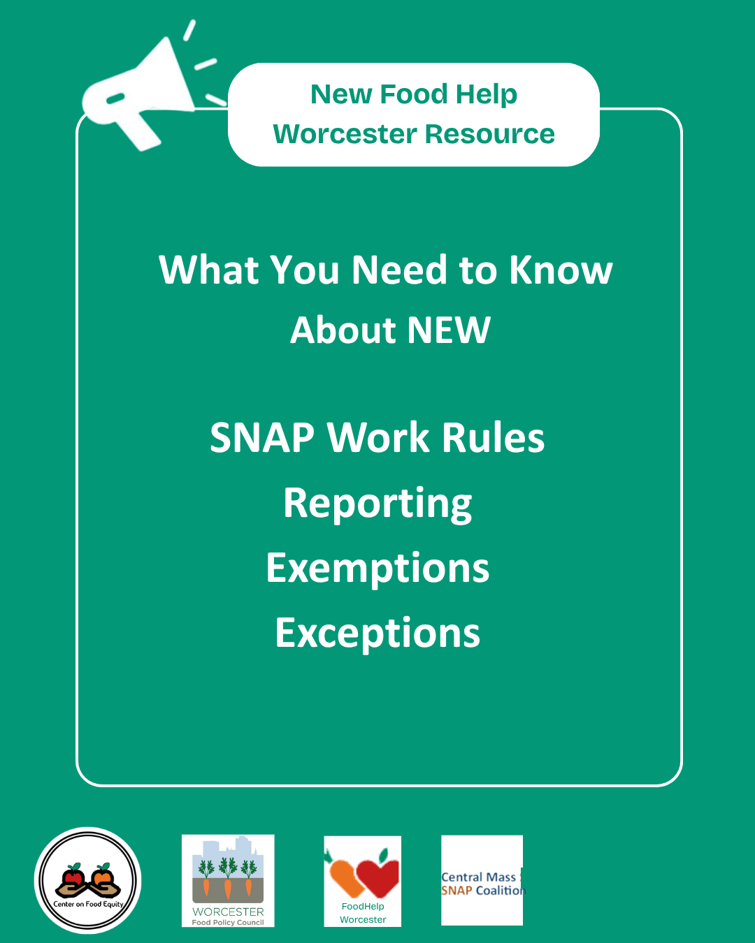 Work Snap Application New SNAP Work Rules Info Added | FoodHelpWorcester.org